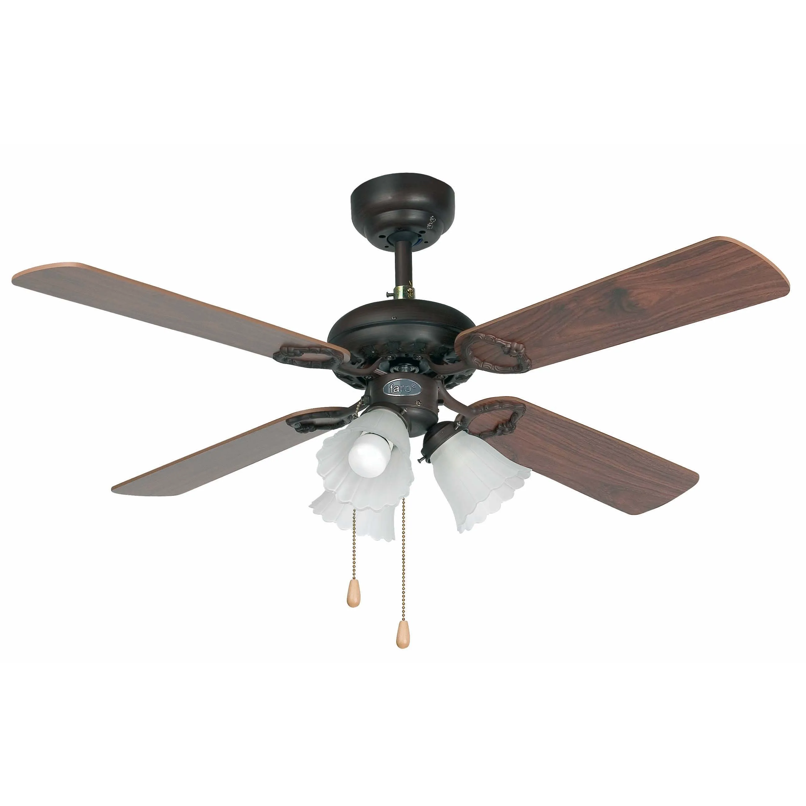 LISBOA Ø107CM BROWN 4 BLADES 3 X E27